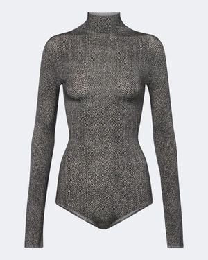 Maison Margiela Printed Jersey Bodysuit - Gray