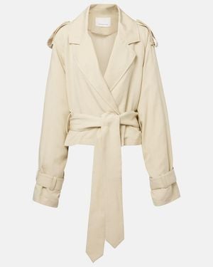 Frankie Shop Simona Cropped Trench Coat - Natural
