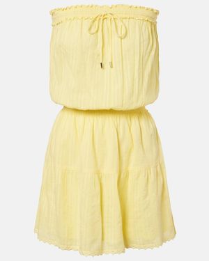 Melissa Odabash Colette Embroidered Cotton Minidress - Yellow