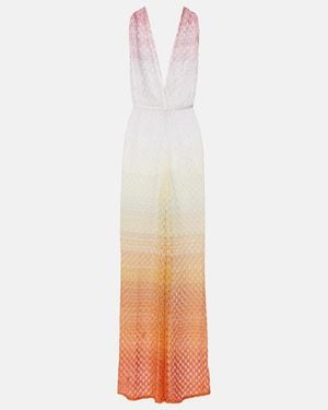 Missoni Open-Knit Lame Jumpsuit - White