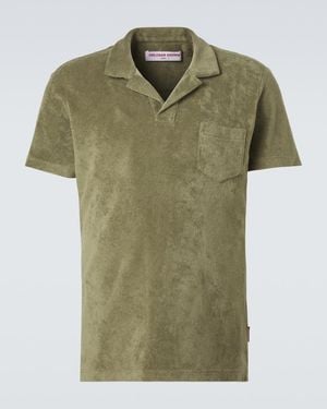 Orlebar Brown Terry Cotton Toweling Polo Shirt - Green