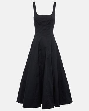 STAUD Wells Cotton Poplin Midi Dress - Blue