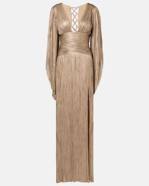 Maria Lucia Hohan Alana Pleated Silk Tulle Gown - Natural