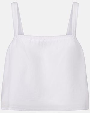 Velvet Andrea Cotton And Silk Voile Top - White