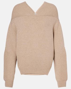 Victoria Beckham Top Aus Wolle Und Kaschmir - Natur