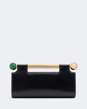 BVLGARI Clutch Tubogas Spheres Aus Leder - Schwarz