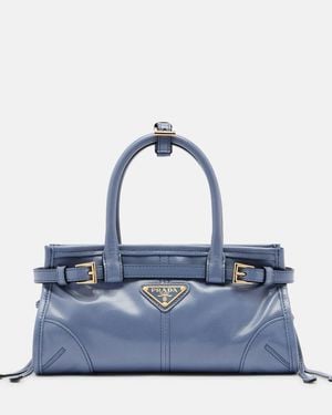 Prada Henkeltasche Bonnie Mini Aus Leder - Blau