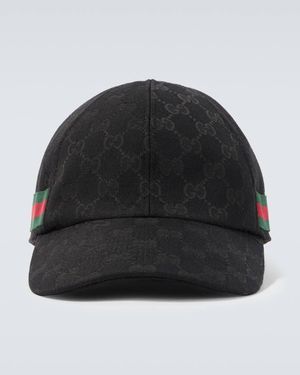 Gucci Gg Canvas Web Stripe Baseball Cap - Black