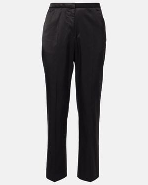 TOTEME Cotton-Blend Straight Pants - Black