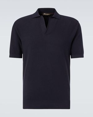 Loro Piana Walkery Cotton And Silk Polo Shirt - Blue
