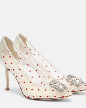 Manolo Blahnik Pumps Hangisi 90 Mit Kristallen - Mettallic