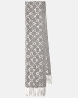 Gucci Tuch Gg Aus Kaschmir - Grau