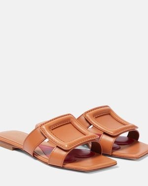 Roger Vivier Buckle Leather Sandals - Brown