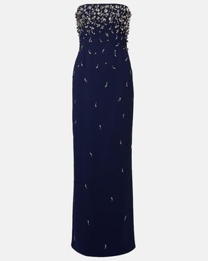 Jonathan Simkhai Reign Embellished Crepe Bustier Gown - Blue