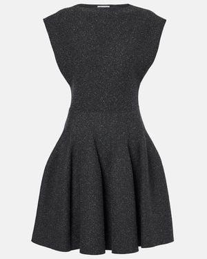 Alaïa Godet Silk-Blend Minidress - Black