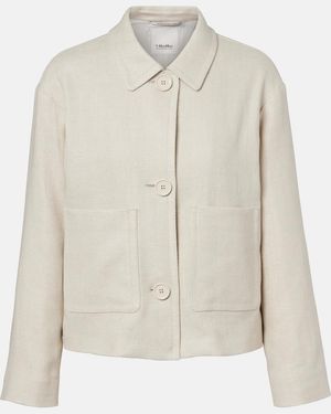 Max Mara Dattero Linen And Cotton Jacket - White