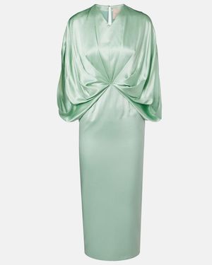 ROKSANDA Tari Gathered Silk Cocktail Dress - Green