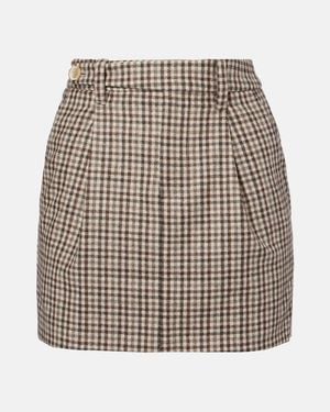 Brunello Cucinelli Minifalda De Franela De Lana Virgen A Cuadros - Multicolor