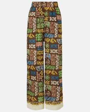 ALÉMAIS Pantalones Anchos Minnie De Algodon Estampados - Verde
