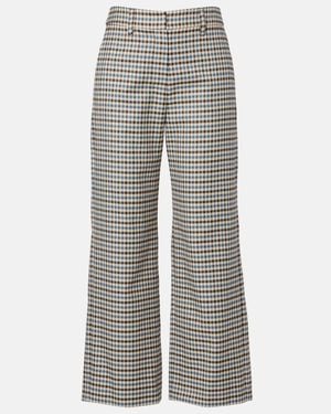 Max Mara Michelle Wool And Cotton Wide-Leg Pants - Gray