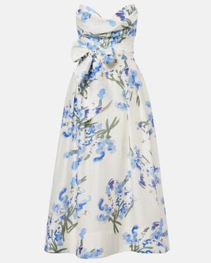 Rebecca Vallance Bluebell Draped Floral Midi Dress