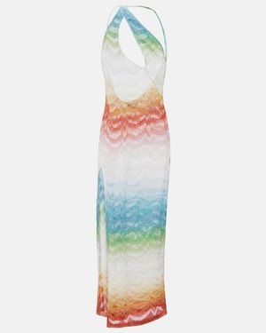 Missoni Asymmetric Lame Maxi Dress - White