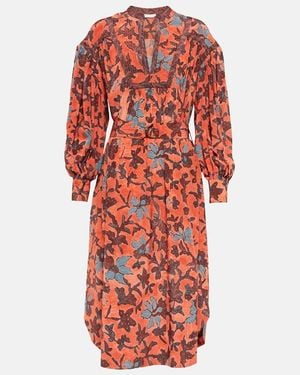 Ulla Johnson Taiana Floral Printed Midi Dress - Red