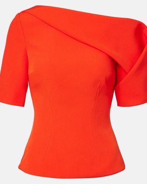Safiyaa Marley Draped Crepe Top - Red
