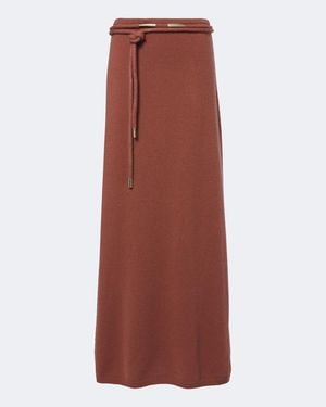 Max Mara Knitted Cashmere Maxi Skirt - Brown
