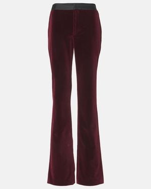 Tod's Pantalones Flared De Terciopelo De Tiro Alto - Morado