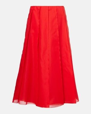 Altuzarra Silk Organza Midi Skirt - Red