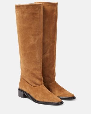 Souliers Martinez Bertran Suede Knee-High Boots - Brown