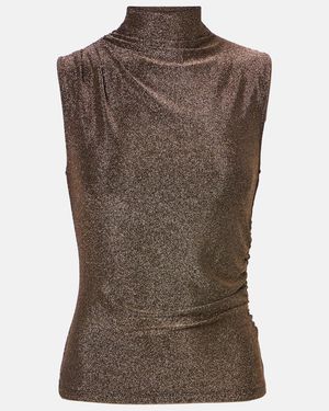 Veronica Beard Mylie Glitter Jersey Top - Brown