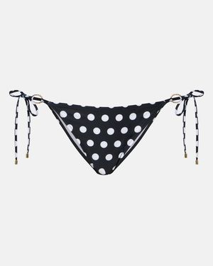 Alexandra Miro Alex Polka-Dot Bikini Bottoms - White