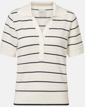 Varley Wren Striped Cotton-Blend Polo Shirt - Natural