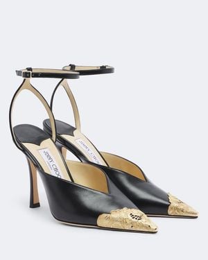 Jimmy Choo Verzierte Slingback-Pumps Faiz Aus Leder - Blau