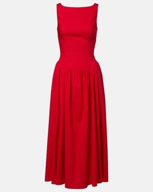 Faithfull the Brand Prali Cotton Midi Dress - Red