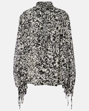 Dries Van Noten Printed Blouse - Black