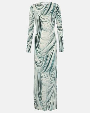 Rabanne Printed Jersey Maxi Dress - Green