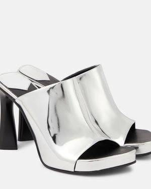 Stella McCartney Elsa Mirrored Faux Leather Sandals - White