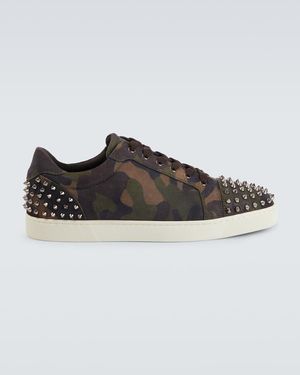 Christian Louboutin Seavaste 2 Camouflage Leather Trainers - Brown