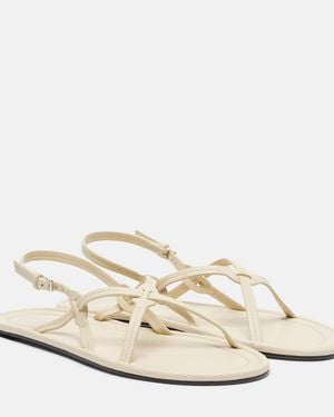 The Row Malick Strap Leather Sandals - White