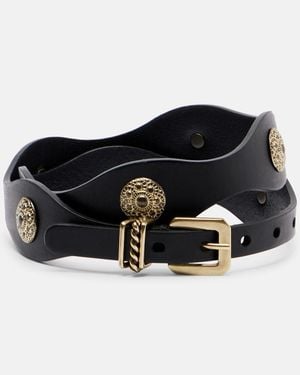 Etro Embellished Leather Belt - Black