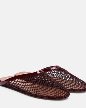 Alaïa Fishnet Mules - Brown