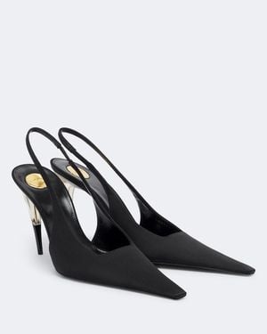 Saint Laurent Goya Satin Slingback Pumps - Black