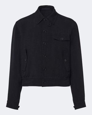 Giorgio Armani Jacquard Blouson Jacket - Blue