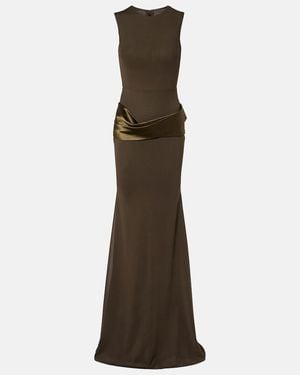 Alex Perry Satin-Trimmed Gown - Green