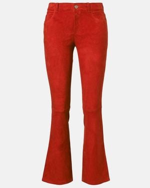 Stouls Dean 22 Low-Rise Suede Flared Pants