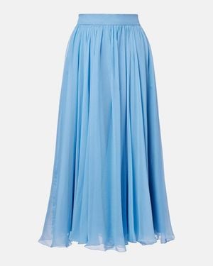 Dolce & Gabbana Midirock Aus Seidenchiffon - Blau