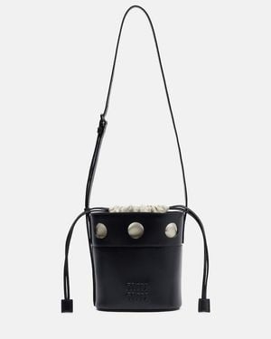 Miu Miu Bolso Saco De Piel - Negro